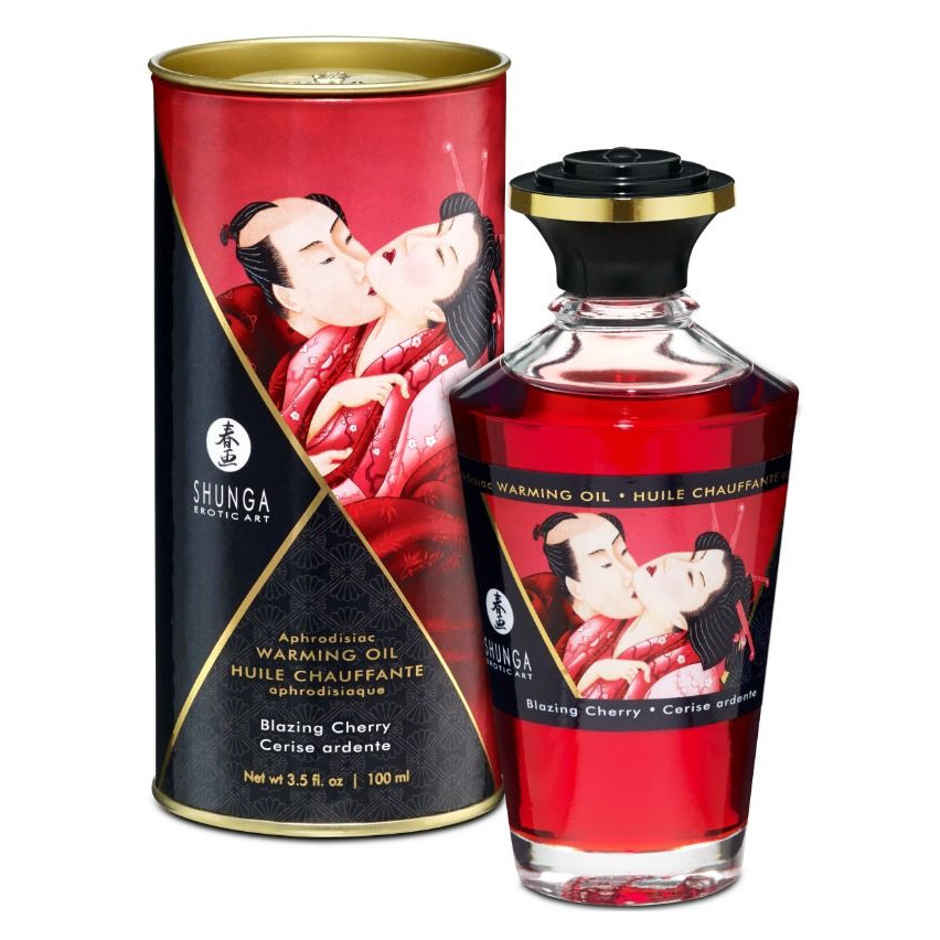 Shunga - Heat Effect Massage Oil Intense Cherry Flavor 100 Ml