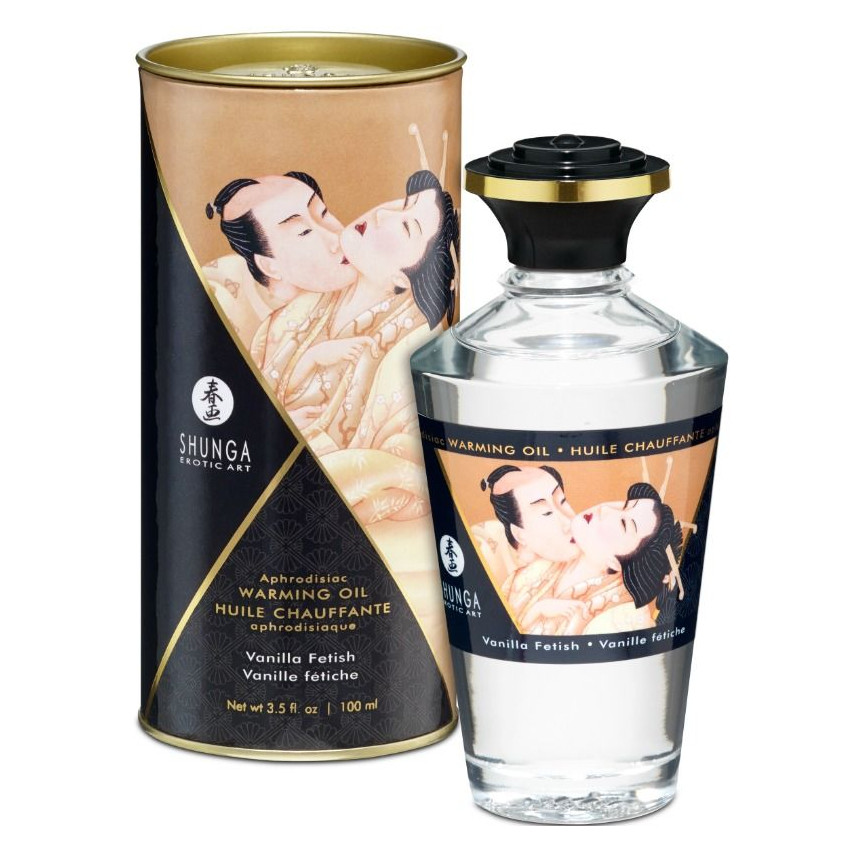 Shunga - Fetish Vanilla Flavor Heat Effect Massage Oil 100 Ml