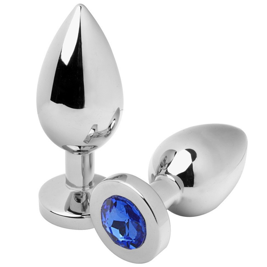 Metal Hard - Anal Plug Diamond Blue Medium 7.62cm
