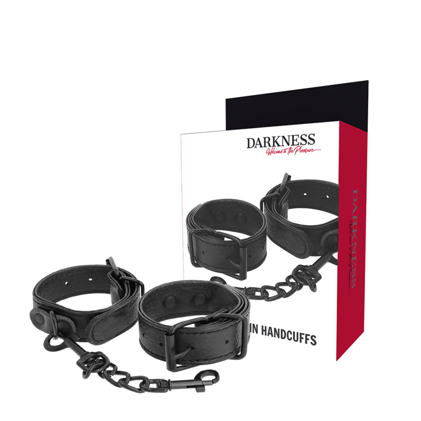 Darkness - Wide Thin Textured Handcuffs