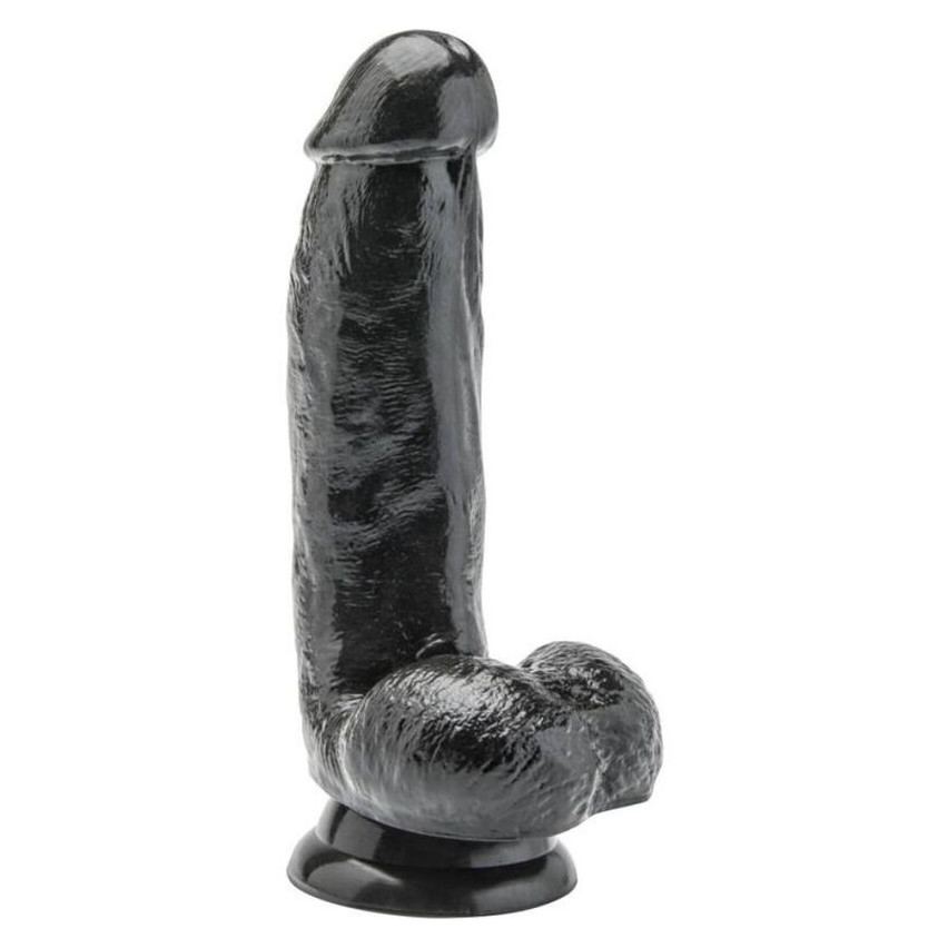 Get Real - Dildo 12 Cm With Balls Black