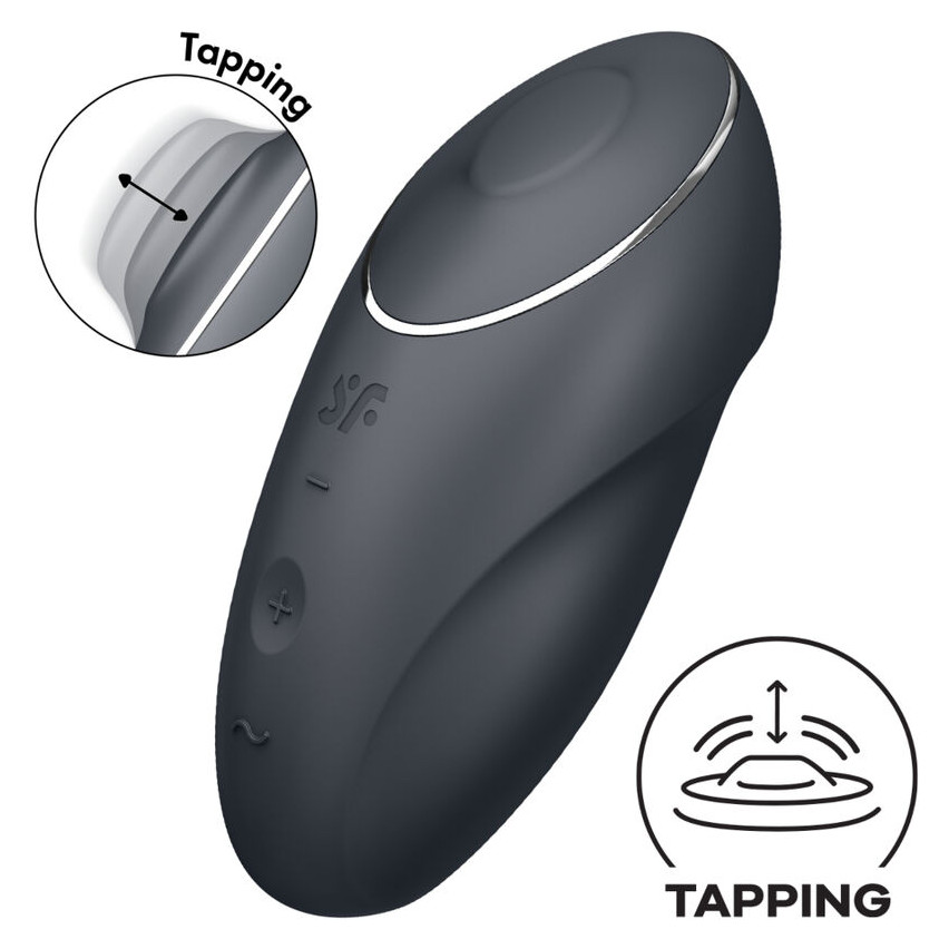 Satisfyer - Tap & Climax 1 Lay-on Vibrator Black
