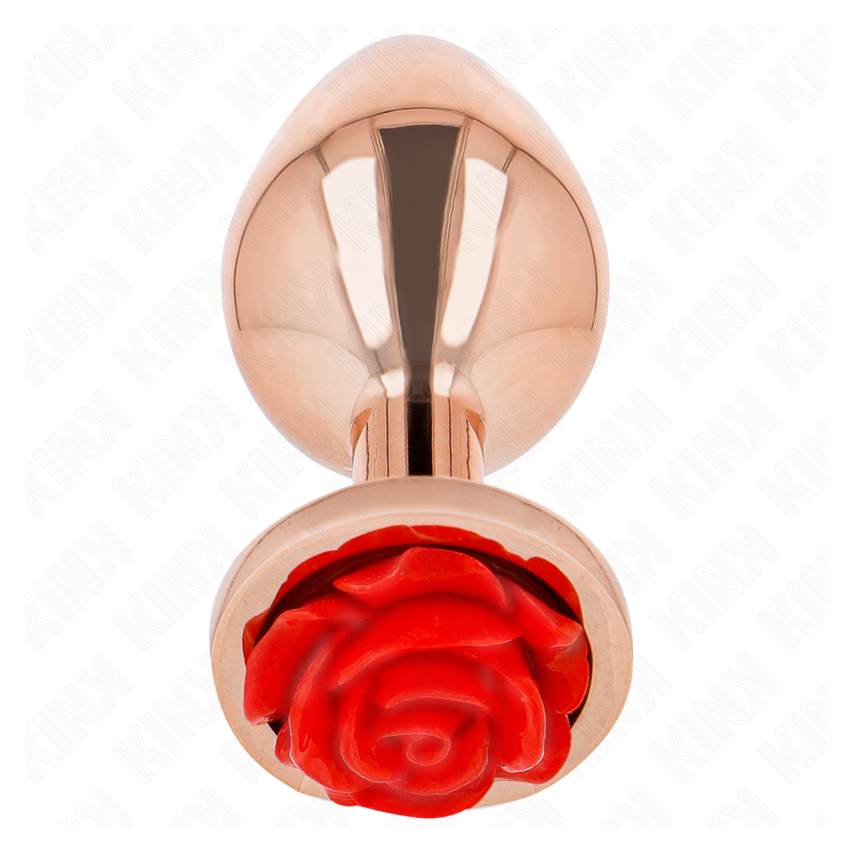 Kink - Pink Gold Anal Plug With Red Rose S