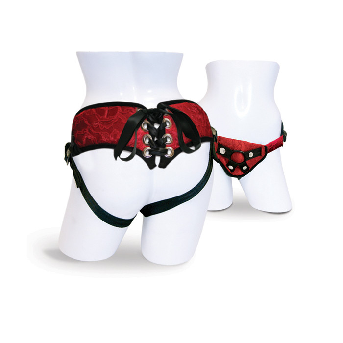 Sportsheets - Red Lace Corsette Strap-on