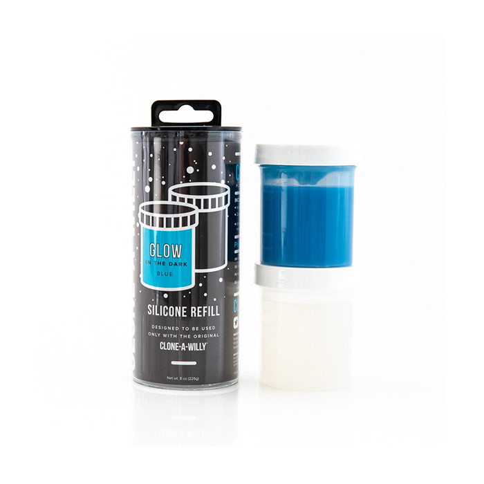 Clone-a-willy - Refill Glow In The Dark Blue Silicone