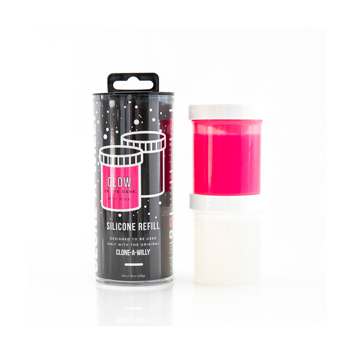 Clone-a-willy - Refill Glow In The Dark Hot Pink Silicone
