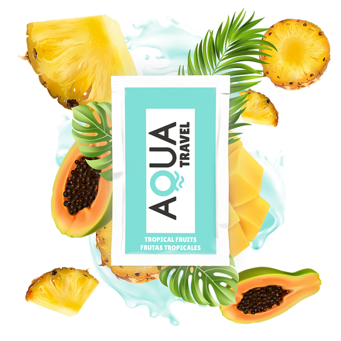 AQUA TRAVEL TROPICAL FRUITS FLAVOUR WATERBASED LUBRICANT  - 6 ML