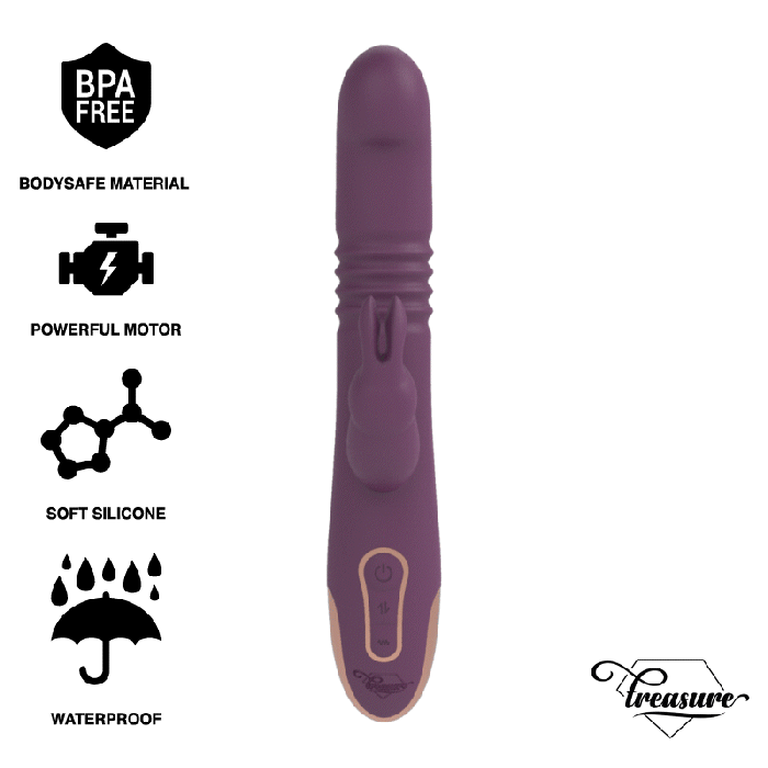 Treasure - Bastian Rabbit Up & Down, Rotator & Vibrator Compatible With Watchme Wireless Technology