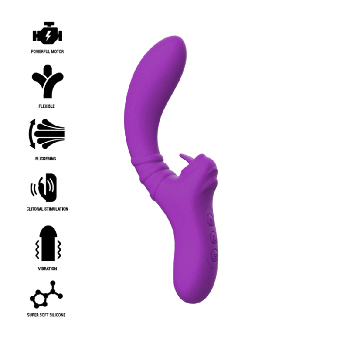Intense - Harry Flexible Vibrator With Purple Tongue