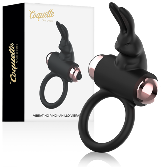 Coquette Toys - Cock Ring With Vibrator Black/ Gold