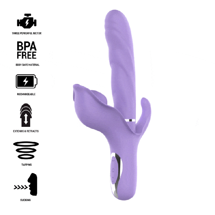 Intense - Billie Multifunction Rechargeable Vibrator Suction & Pulsing Purple