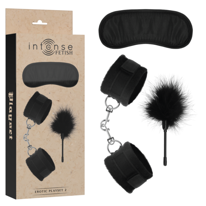 Intense Fetish - Erotic Playset 2 With Handcuffs, Blind Mask And Tickler
