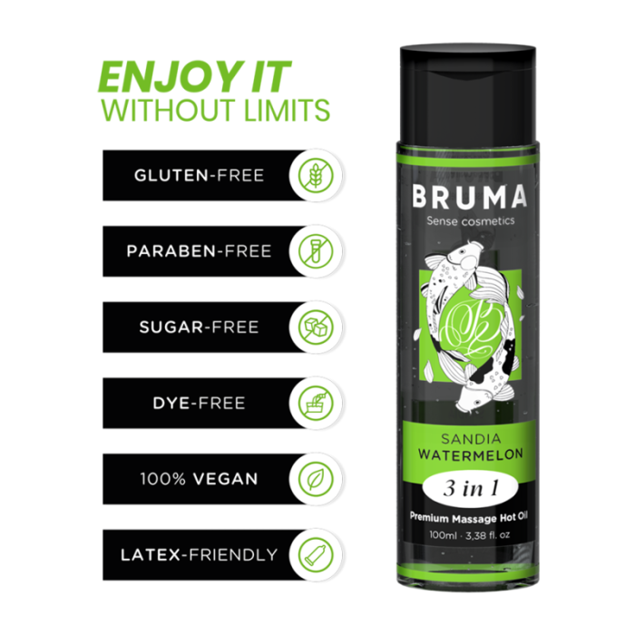 Bruma - Premium Massage Hot Oil Watermelon 3 In 1 - 100 Ml