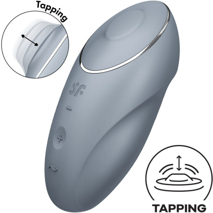 Satisfyer - Tap & Climax 1 Lay-on Vibrator Grey