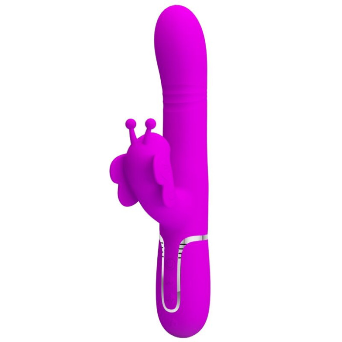 Pretty Love - Multifunction Rabbit Vibrator 4 In 1 Butterfly Fuchsia