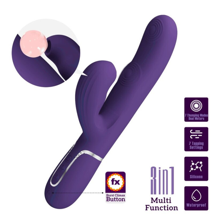 Pretty Love - Perlita G-spot Vibrator 3 In 1 Multifunction Purple