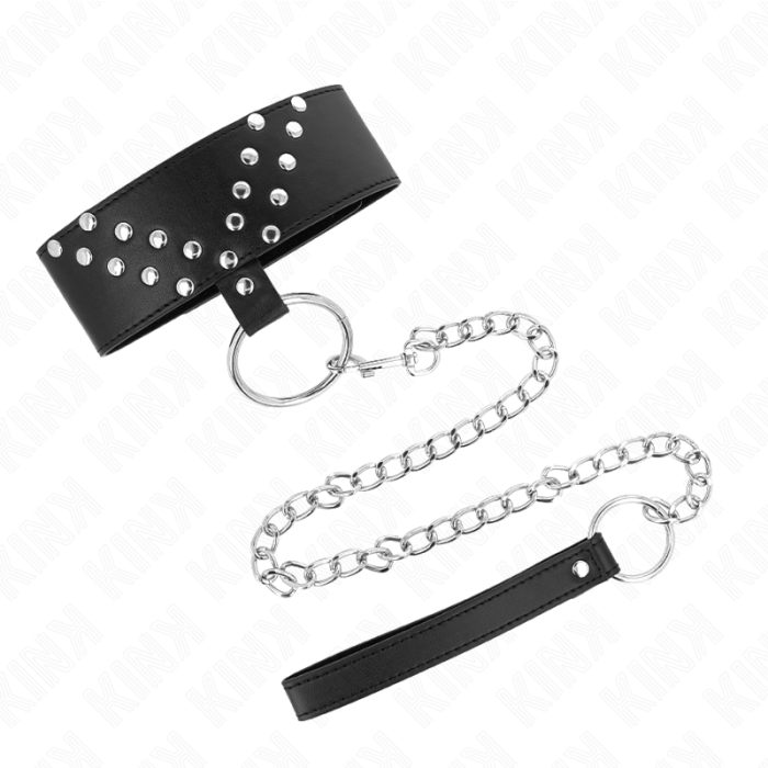 Kink - Necklace With Belt 65 Cm With V Rivet Adjustable 36-43 Cm X 5 Cm