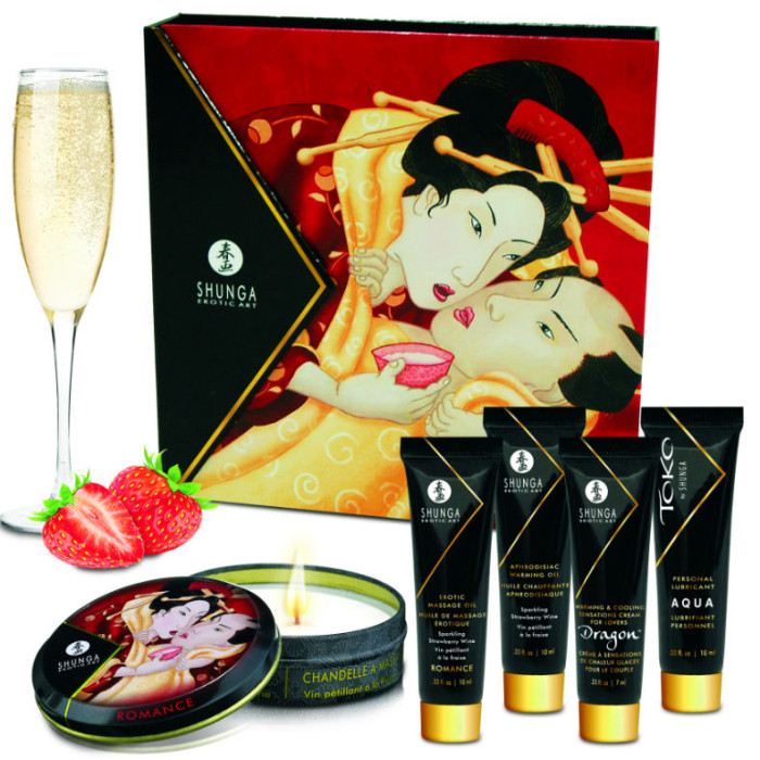 Shunga - Secret Geisha Strawberries And Cava Kit