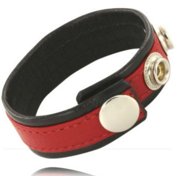 Leather Body - Adjustable Leather Strap For Penis Red-black