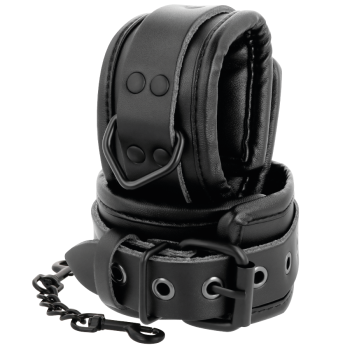 Darkness - Adjustable Black Leather Hands Handcuffs