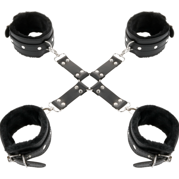 Darkness - Leather Handcuffs For Foot And Hands Black