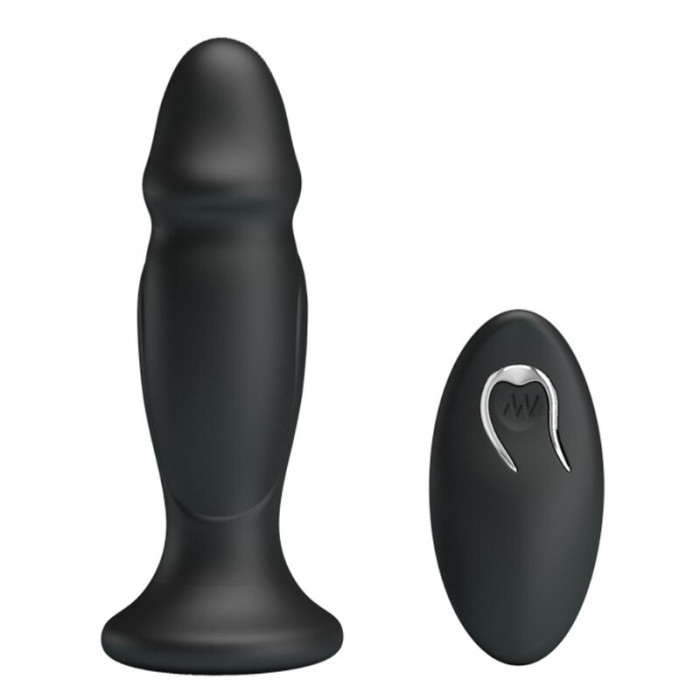 Mr Play - Anal Plug With Vibration Black Remote Control